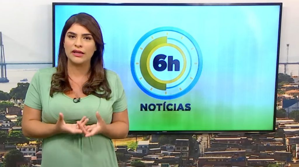 Jornal 6h Notícias foi apresentado por Samira Benoliel – Foto: Reprodução/TV Norte Amazonas.