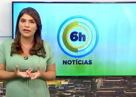 Jornal 6h Notícias foi apresentado por Samira Benoliel – Foto: Reprodução/TV Norte Amazonas.