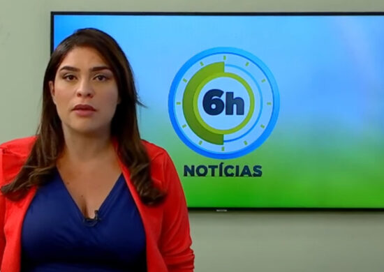 Jornal 6h Notícias foi apresentado por Samira Benoliel – Foto: Reprodução/TV Norte Amazonas.