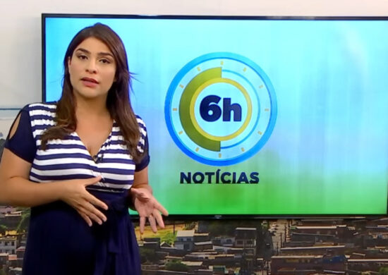 Jornal 6h Notícias foi apresentado por Samira Benoliel – Foto: Reprodução/TV Norte Amazonas.