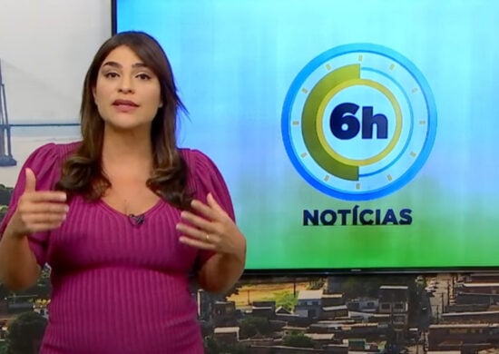 Jornal 6h Notícias foi apresentado por Samira Benoliel – Foto: Reprodução/TV Norte Amazonas.