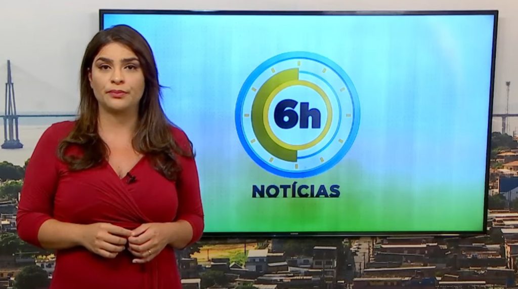 Jornal 6h Notícias foi apresentado por Samira Benoliel – Foto: Reprodução/TV Norte Amazonas.