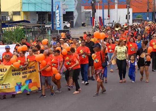 Caminhada contra o abuso sexual infanto-juvenil é realizada em Manaus. Foto: Reprodução/ TV Norte Amazonas.