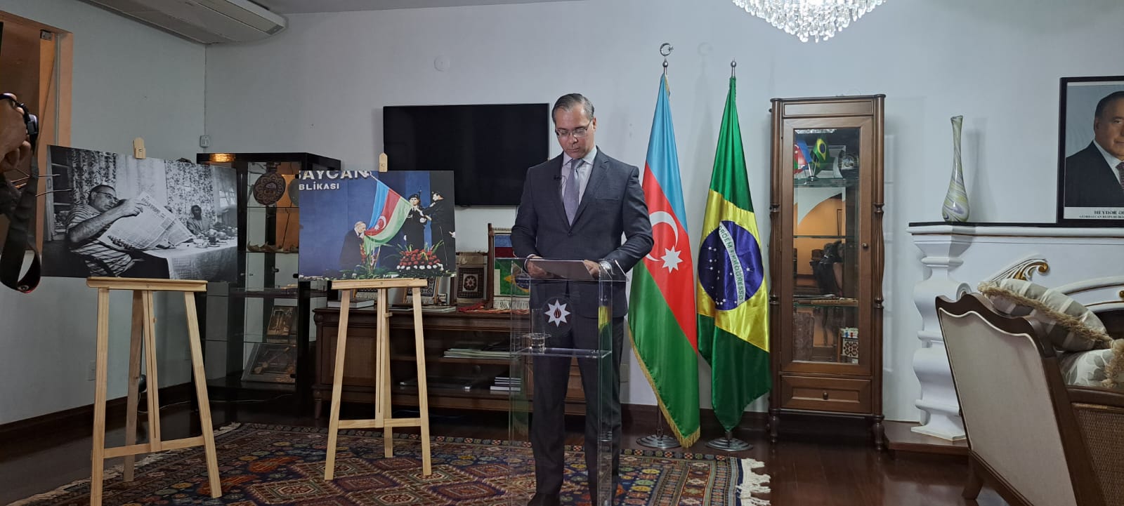 O embaixador do Azerbaijão, Rashad Nowruz em Brasília fala sobre a balança comercial com o Brasil - Foto: Izaias Goldinho/ GNC