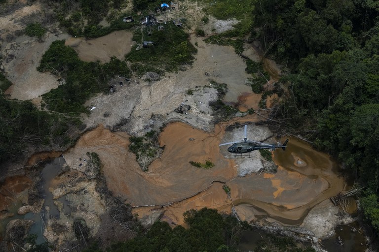 Desmatamento causado por garimpo caiu 95% na terra Yanomami - Foto: Divulgação/ Ibama