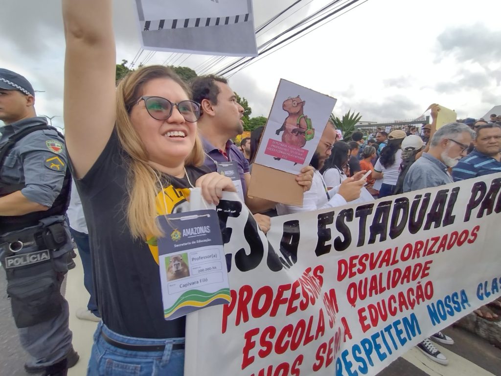 Greve dos professores no Amazonas - Foto: Luzimar Bessa/ TV Norte Amazonas