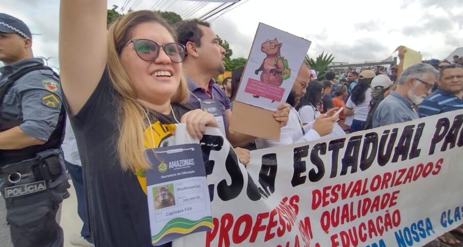 Greve dos professores no Amazonas - Foto: Luzimar Bessa/ TV Norte Amazonas