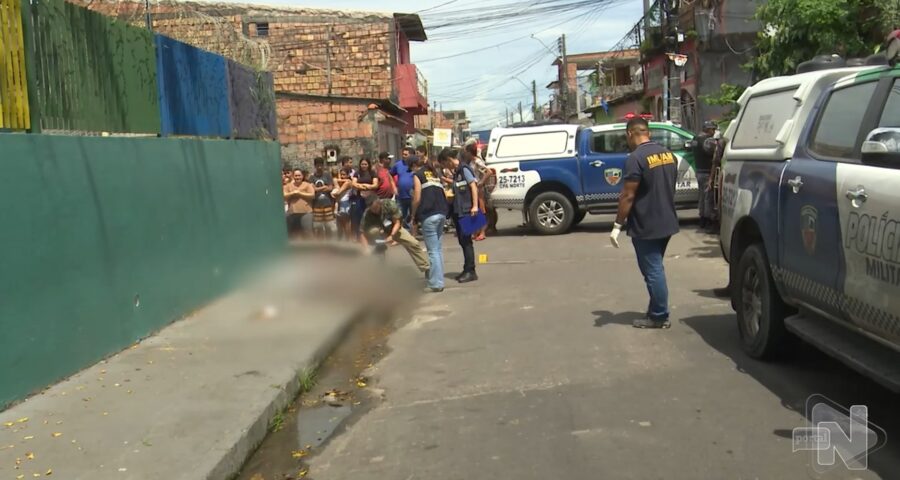 Homem é perseguido e morto em comunidade da Zona Norte de Manaus. Foto: Reprodução/ TV Norte Amazonas.