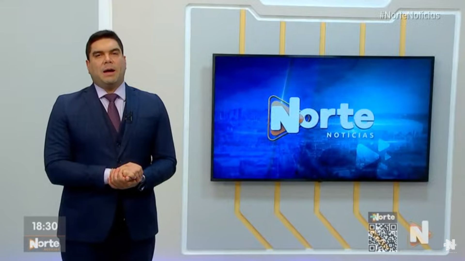 O Norte Notícias foi apresentado por Clayton Pascarelli – Foto: Reprodução/TV Norte Amazonas