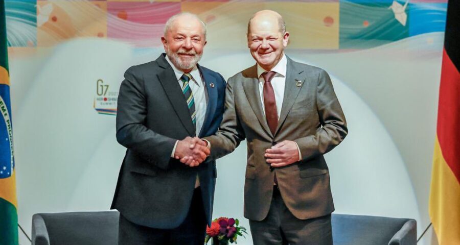 Presidente Lula e o primeiro-ministro da Alemanha, Olaf Scholz - Foto: Reprodução/Twitter @LulaOficial @ricardostuckert