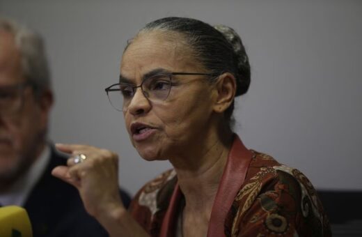 Ministra Marina Silva durante entrevista coletiva realizada em abril na sede da pasta em Brasília. Foto: Wilton Junior/Estadão