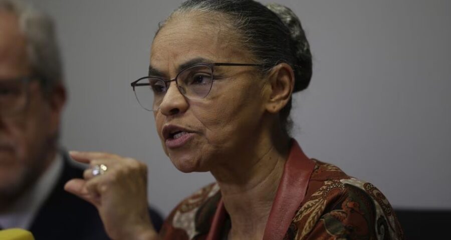 Ministra Marina Silva durante entrevista coletiva realizada em abril na sede da pasta em Brasília. Foto: Wilton Junior/Estadão