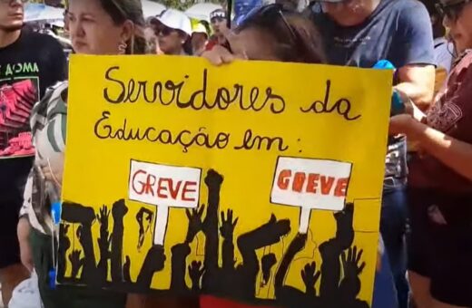 Greve: Professores continuam manifestação por reajuste salarial nesta quinta-feira, 31 - Foto: Reprodução/Youtube @tvnorte