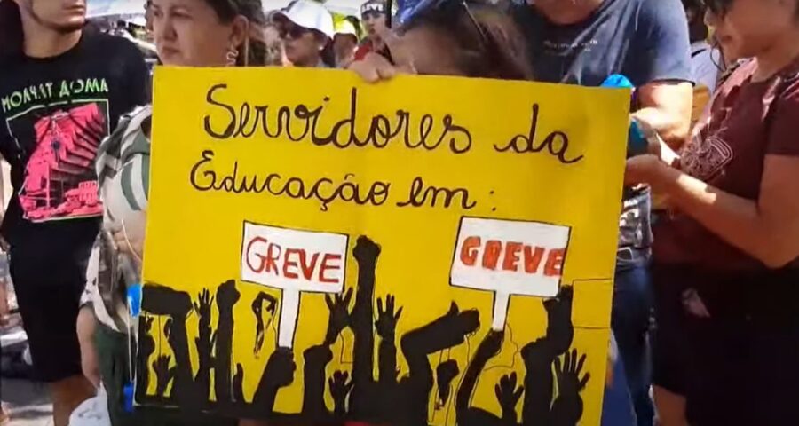 Greve: Professores continuam manifestação por reajuste salarial nesta quinta-feira, 31 - Foto: Reprodução/Youtube @tvnorte