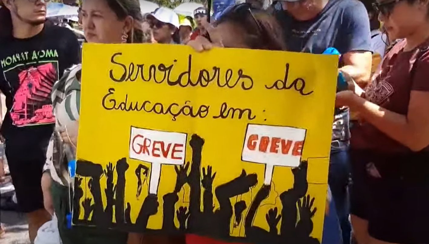 Greve: Professores continuam manifestação por reajuste salarial nesta quinta-feira, 31 - Foto: Reprodução/Youtube @tvnorte