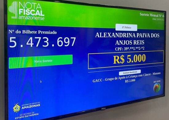 Prêmios do Nota Fiscal Amazonense são sorteados mensalmente - Foto: Divulgação/Sefaz-AM