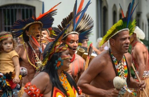 Indígenas protestam contra o marco temporal