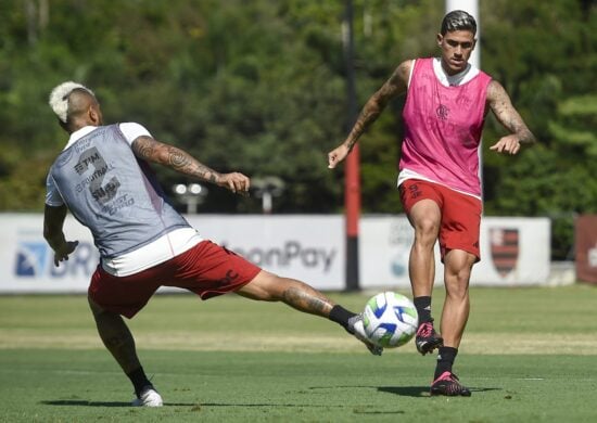 Pedro deve voltar a campo contra o Goiás; Santos e Thiago Maia são dúvidas - Foto: Marcelo Cortes/CRF/divulgação