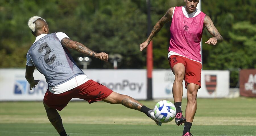 Pedro deve voltar a campo contra o Goiás; Santos e Thiago Maia são dúvidas - Foto: Marcelo Cortes/CRF/divulgação