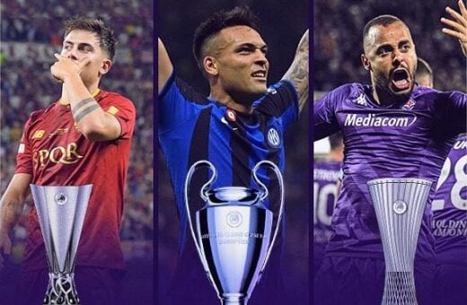 O Inter lidera o Roma e Fiorentina, e se prepara para enfrentar o Manchester City na fina da Champions League - Foto: Reprodução/SBT