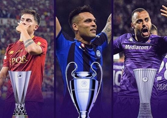 O Inter lidera o Roma e Fiorentina, e se prepara para enfrentar o Manchester City na fina da Champions League - Foto: Reprodução/SBT