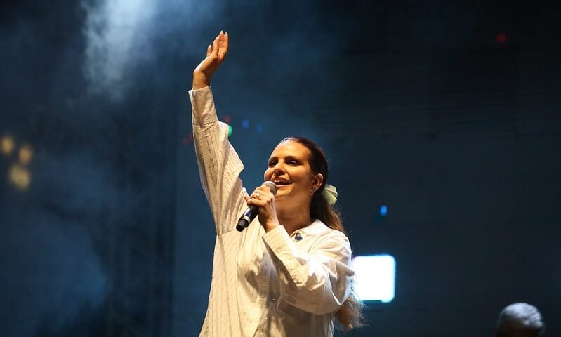 Cantora Aline Barros na Marcha para Jesus em Manaus - Foto: Dhyeizo Lemos / Semcom , Aguilar Abecassis / Semcom e Gildo Smith / Semacc