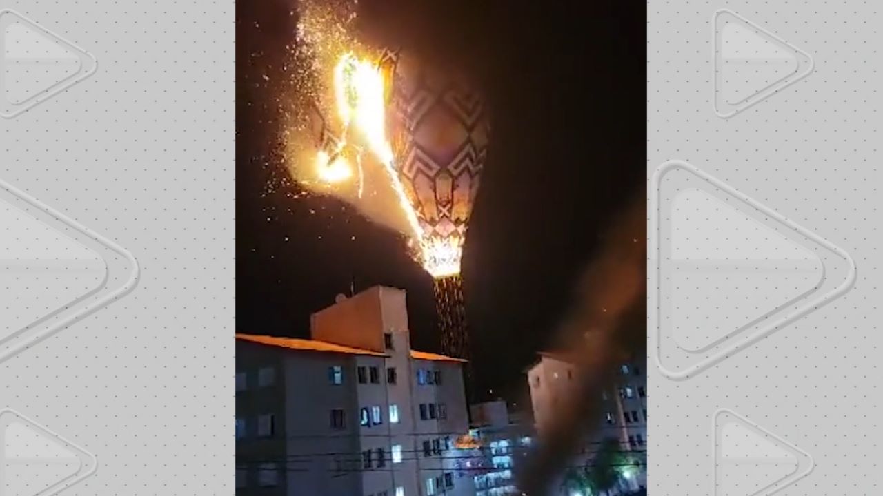 Caso do balão em chamas não deixou vítimas, segundo autoridades - Foto: Reprodução/WhatsApp