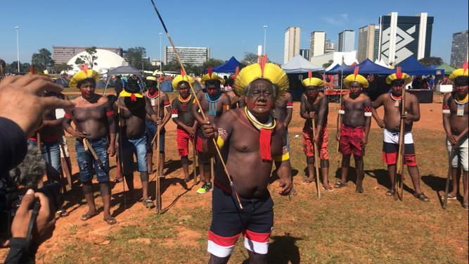 Indígenas fazem protesto em Brasília - Foto: Izaias Goldinho/ TV Norte