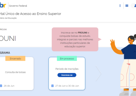 Prouni: prazo de inscrições inicia nesta terça e encerra sexta-feira