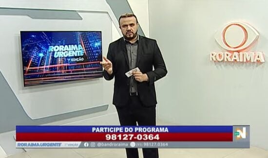 O jornal Roraima Urgente 1ª edição é apresentado por Eduardo Sales – Foto: Reprodução/TV Norte Boa Vista