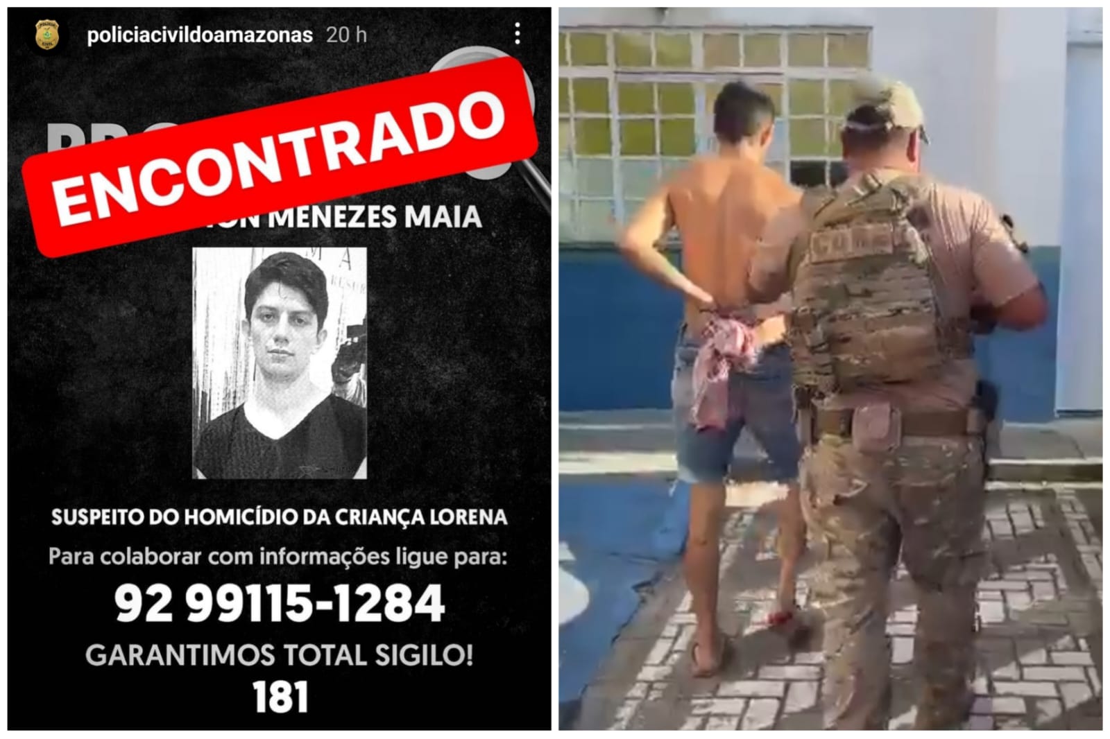 caso-lorena-suspeito-foragido-agentes-manaus-foto-reproducao-instagram-policiacivildoamazonas