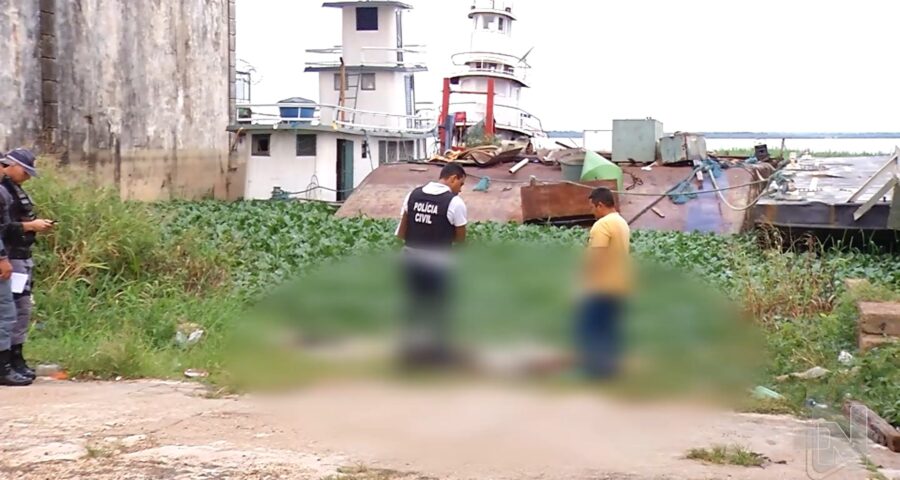 Corpo de homem espancado é deixado amarrado na Zona Sul de Manaus. Foto: Reprodução/TV Norte Amazonas.