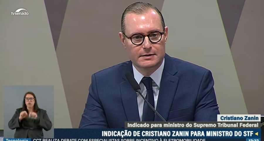 Indicação de Cristiano Zanin para STF segue para plenário do Senado - Foto: Reprodução/TV Senado