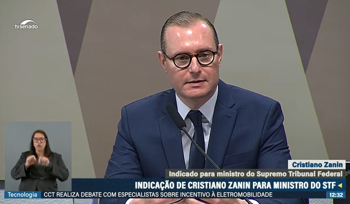 Indicação de Cristiano Zanin para STF segue para plenário do Senado - Foto: Reprodução/TV Senado