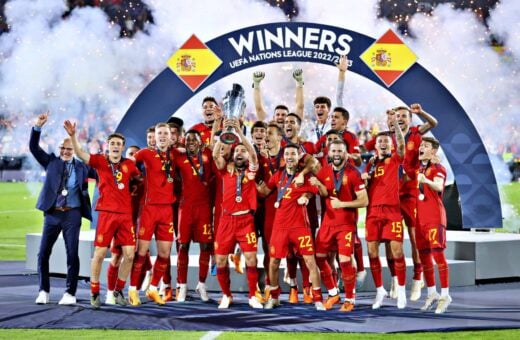 A Seleção espanhola é a campeã da Nations League - Foto: Reprodução/ Twitter @B24PT