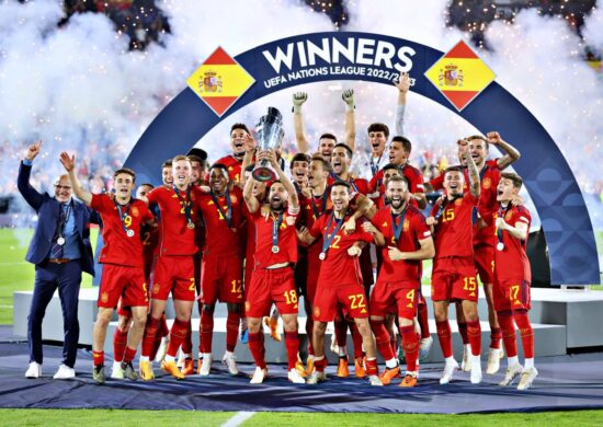 A Seleção espanhola é a campeã da Nations League - Foto: Reprodução/ Twitter @B24PT