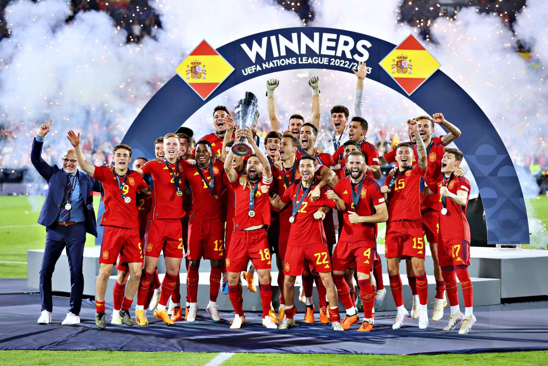 A Seleção espanhola é a campeã da Nations League - Foto: Reprodução/ Twitter @B24PT