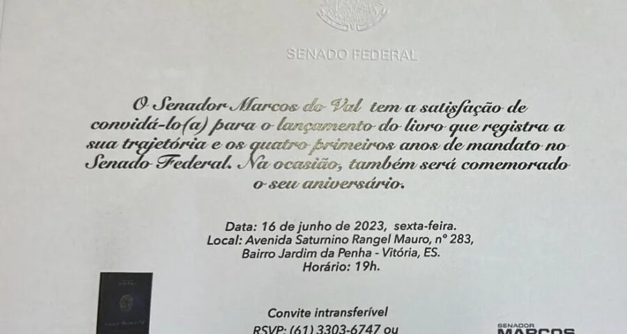 Senador Marcos do Val deve dar festa para lançar livro em Vitória -Foto: Reprodução