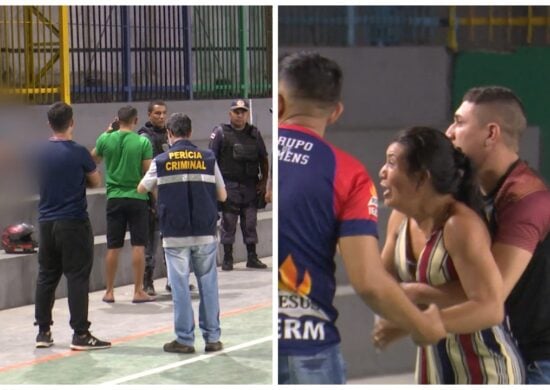 Homem é assassinado a tiros em quadra de esporte na Zona Norte de Manaus – Foto: Reprodução/TV Norte Amazonas