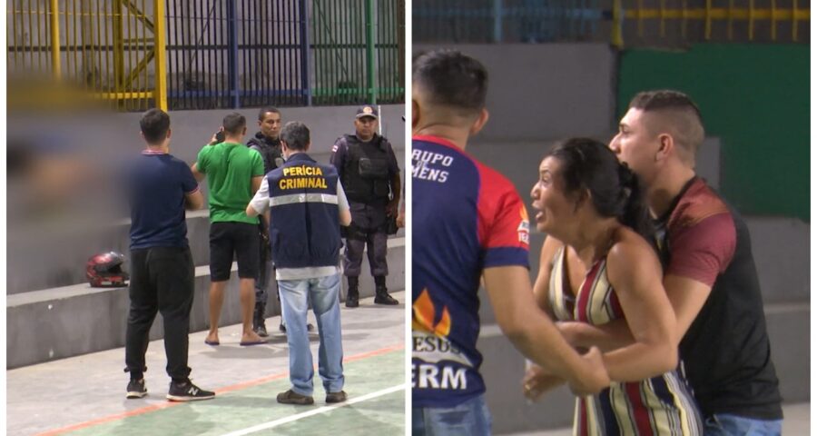 Homem é assassinado a tiros em quadra de esporte na Zona Norte de Manaus – Foto: Reprodução/TV Norte Amazonas