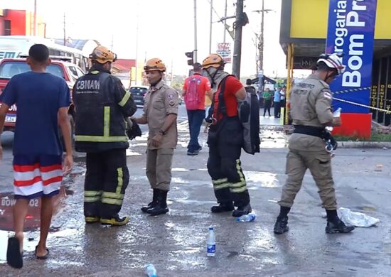 Incêndio durante madrugada atinge loja de eletrodomésticos em Manaus. Foto: Reprodução/ TV Norte Amazonas.