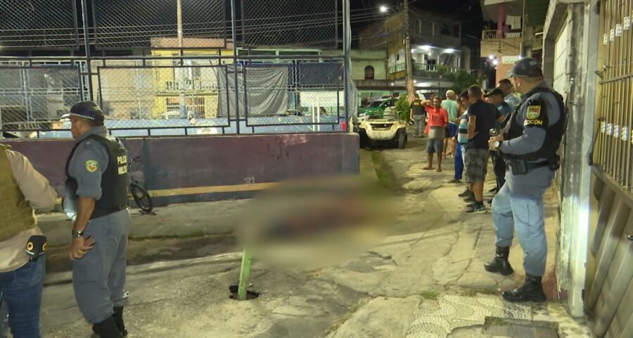 Lavador de carros é assassinado com oito tiros na Zona Sul de Manaus. Foto: Reprodução/TV Norte Amazonas.