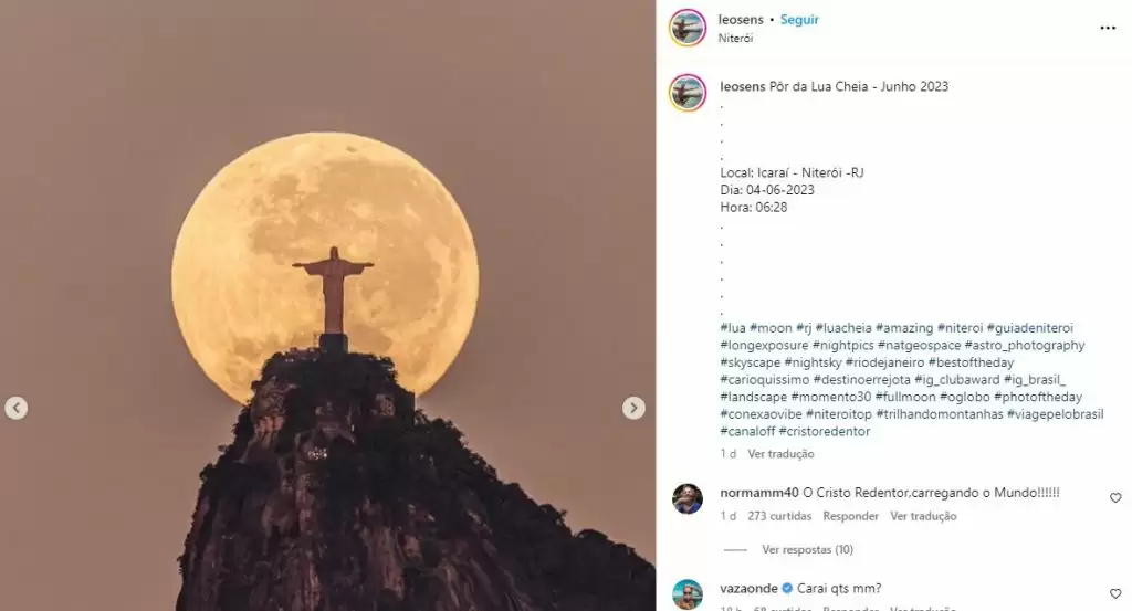 Cristo Redentor 'segura' a Lua em foto e viraliza na internet - Portal Norte