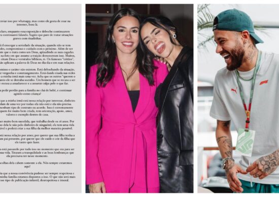 Cunhada de Neymar lançou "textão" com críticas ao craque nas redes sociais - Foto: Reprodução/Instagram @bibiancardi @neymarjr