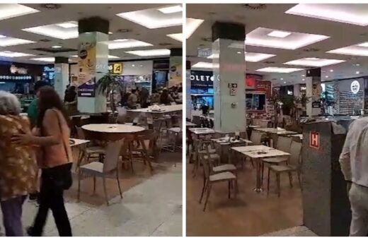 Suspeitos causam pânico e correria durante assalto a shopping de Manaus - Foto: Reprodução/TV Norte Amazonas