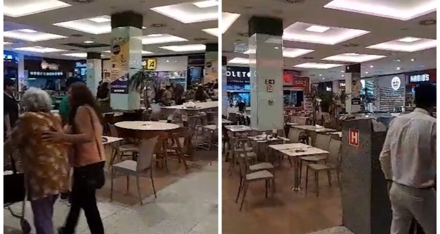 Suspeitos causam pânico e correria durante assalto a shopping de Manaus - Foto: Reprodução/TV Norte Amazonas