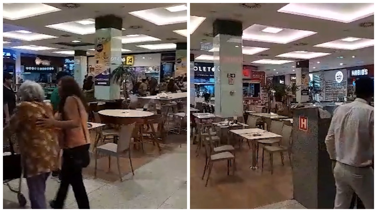 Suspeitos causam pânico e correria durante assalto a shopping de Manaus - Foto: Reprodução/TV Norte Amazonas