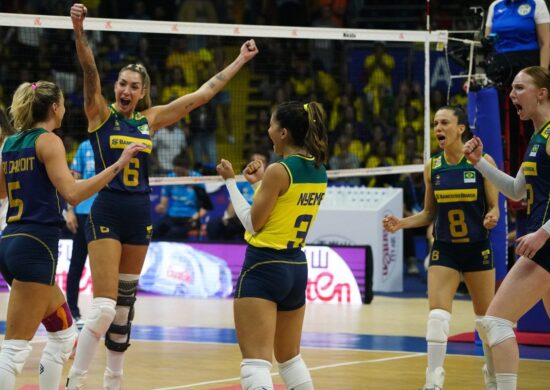 Brasil vence mais jogo durante os jogos da Liga das Nações - Foto: Reprodução/ Twitter @volei