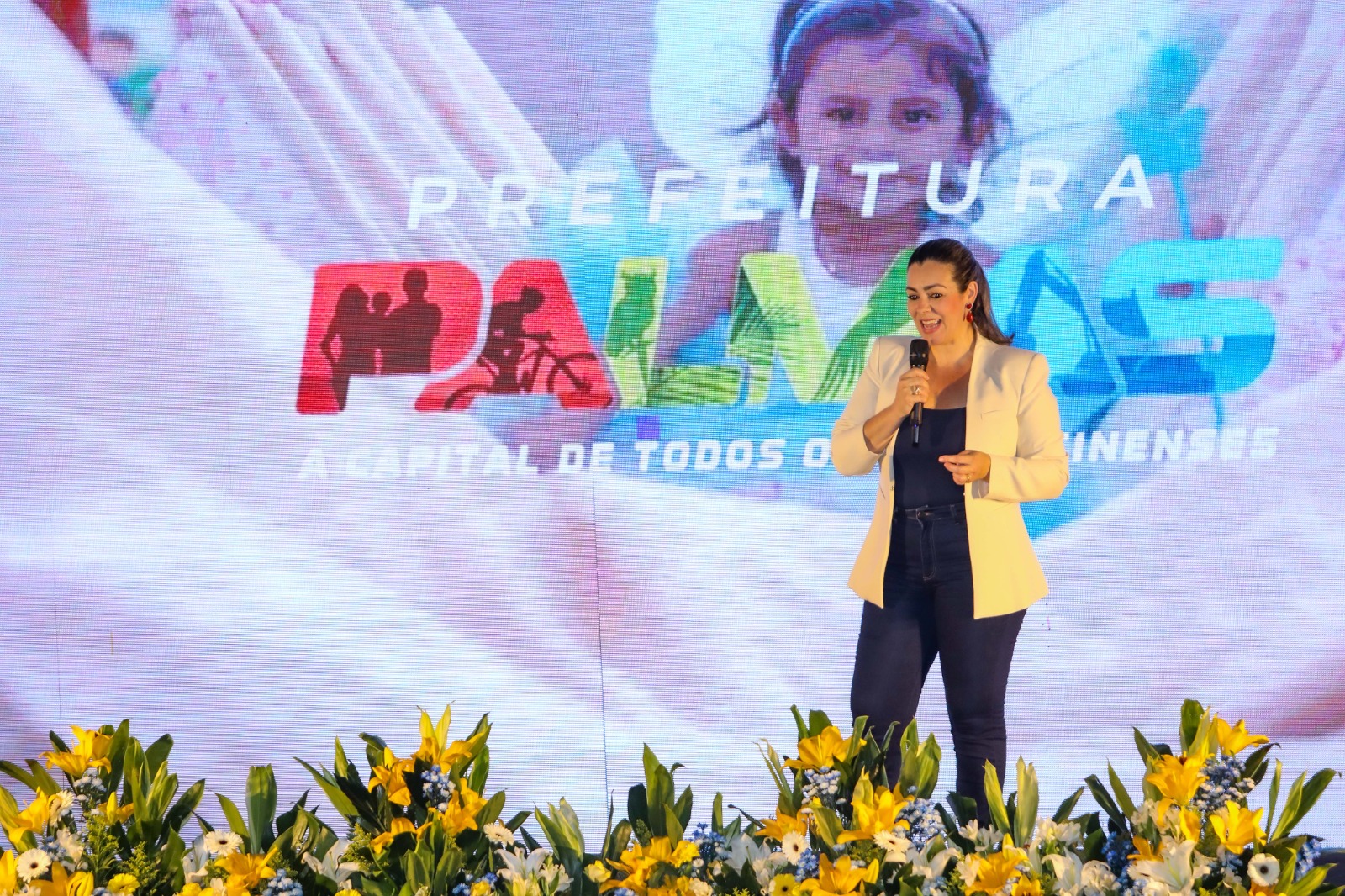Prefeita de Palmas, Cinthia Ribeiro, durante lançamento do prêmio para educadores - Foto: Divulgação/Secom Palmas