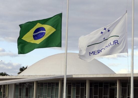 Bandeira do Mercosul no Congresso Nacional - Foto: Roque de Sá/Agência Senado